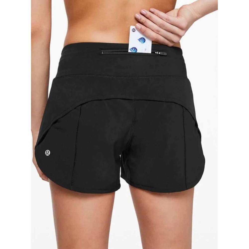 Lululemon Speed Up Shorts 4" Black Lined Athletic Running Womens Size 12